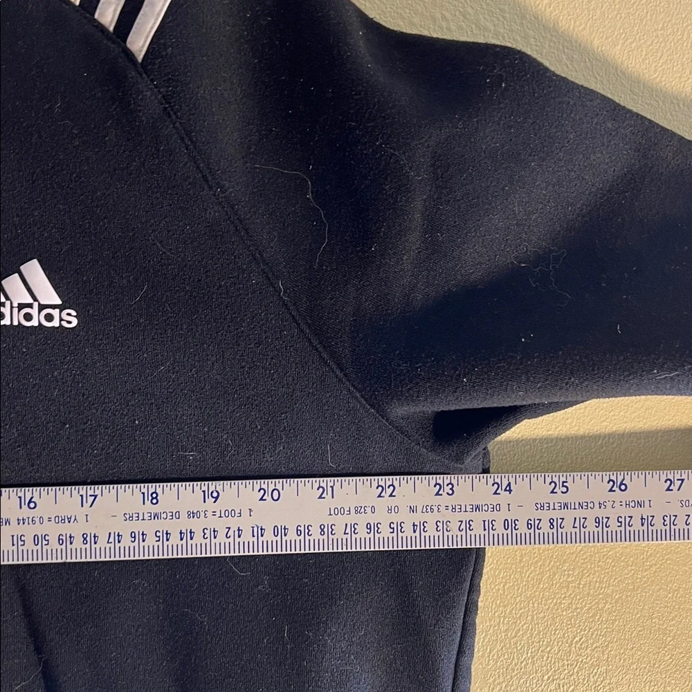 Adidas Black‎ 1/4 Zip Poly Fleece Golf Pull Over White Stripes